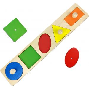 Puzzles de formes Montessori pour les tout-petits de 1 à 2 ans, chevilles en bois - Neuf