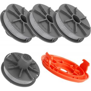 Bobine de fil pour débroussailleuse 05307-20,1,65 mm,6,1 m,compatible avec Art 8846-8848 Art 9805-9809-Bobine de fil de rechange avec capuchon (4 bobines + 1 couvercle) - Neuf