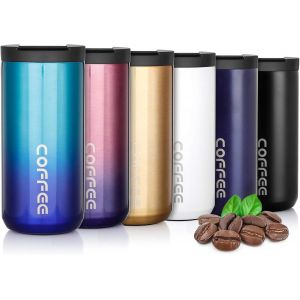 Sjzg-Tasse De Caf&eacute; Isotherme 350ml/500ml, Mug Isotherme De Voyage Avec Couvercle Rabattable Tasse A Caf&eacute; Ou The, Tasse &Agrave; Caf&eacute; Isol&eacute;e &Agrave; Double Paroi,Bouteille D'eau Isotherme Acier Inoxydable - Neuf