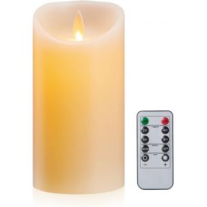SJZG-Bougie Led 15Cm, Flamme Vacillante, T&eacute;l&eacute;commande 10 Touches, Minuterie, Ivorie, Cire, D&eacute;coration Int&eacute;rieure&Ext&eacute;rieure - Neuf