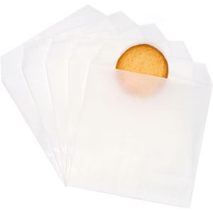 Blanc Plat Carr&eacute; Papier Cristal Enveloppe De Sac 3"" X 3"" (8 X 8cm) Paquet De 100 - Collations Buffet De Chocolat Fournitures D'artisanat Cadeau De F&ecirc;te - Neuf