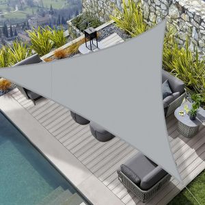 Voile D'ombrage Imperméable Triangulaire 3x3x3m Pes Toile Ombrage Auvent Protection Des Rayons Uv Pour Extérieur Jardin Terrass Balcon Couleur Gris - Neuf