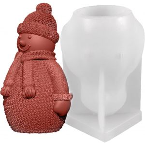 Moule À Bougie En Silicone En Forme De Bonhomme De Neige, Moule En Silicone De Noël, Moule À Bougie En Silicone 3d Pour Savon, Bougie, Mariage, Décoration De Noël - Neuf