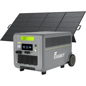 FOSSIBOT F7200 Station &Eacute;lectrique Portable 7200W avec Portable Panneau Solaire 420W, Batterie LiFePO4 5.2-15.6kWh, AC+Solair 5200W Max Entr&eacute;e, UPS 3000W <10ms, G&eacute;n&eacute;rateur pour Maison/Urgence/RV - Neuf