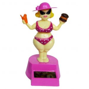Jouet solaire de beauté, superbe décoration de tableau de bord de voiture de vacances, jouet automatique, décoration de balcon familial, rouge - Neuf
