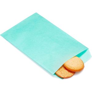 Bleu B&eacute;b&eacute; Plat Grand Papier Sulfuris&eacute; Sacs 5"" X 7"" (13 X 17,8cm) Paquet De 100-Boulangerie Bonbons Dessert Chocolat Savon - Neuf