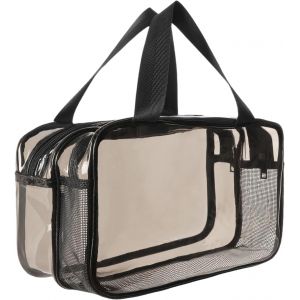 de Toilette VoyagePVC Maquillage Grande Capacit&eacute;Sac de Rangment Transparente avec poign&eacute;eSac Cosm&eacute;tiques pour Homme et Femme - Neuf