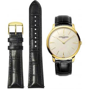 Bracelets De Montre Cuir Crocodile Grain Cuir V&eacute;ritable Souple Et Durable Bracelet De Remplacement En Acier Inoxydable M&eacute;tal Argent Or Boucle Hommes Dames Montre Bracelet (12mm-24mm) - Neuf