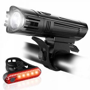 Ensemble D'&eacute;clairage V&eacute;lo Rechargeable Usb 1000 Lumens, Lampe Frontale 3 Led Ultra-Lumineuse, &Eacute;tanche Ipx5, Rotation &Agrave; 360&deg;, 3 Interrupteurs - Neuf