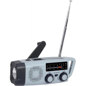 Radio Solaire FM/AM Radio Dynamo &agrave; Manivelle avec Lampe Lecture LED 2000mAh Powerbank SOS Alarm pour Outdoor Camping - Neuf