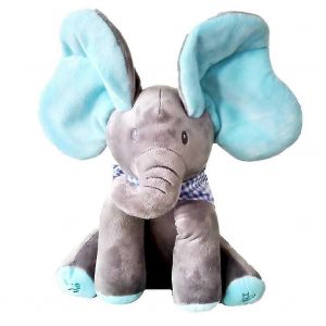 Jouet Sonore D'&eacute;l&eacute;phant Pour B&eacute;b&eacute;s, Enfants, Tout-Petits, Jouets Interactifs Parents-Enfants Pour Enfants Gar&ccedil;ons Et Filles-Gris Et Bleu - Neuf