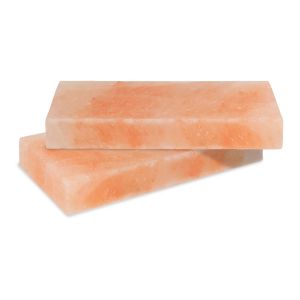 Lot de 2 Pierres &agrave; Griller Sel Himalaya 20x10x2,5cm Planche Barbecue Gaz Charbon Four Service &agrave; Table -28&deg;C &agrave; +350&deg;C Cuisson Saine - Neuf