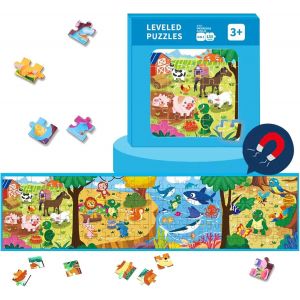ERYI-Jeu Magnétique Puzzle, Jouet Puzzle En Magnétique Pour Enfants, Montessori Puzzle Enfant Quiet Book, Puzzle Animaux, Jeux De Puzzle Pour Enfants, Jeux De Voyage Enfants À Partir De 3 4 5 Ans - Neuf