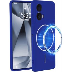 Kal-Coque Pour Motorola Moto G35 - Étui Magnétique En Silicone, Souple Fine Antichoc Housse Avec Doublure En Microfibre (Bleu) - Neuf