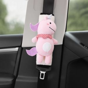 1 Pièce (Licorne, Blanc) Protection De Ceinture De Sécurité Pour Enfant, Housse De Coussin De Siège En Coton, Animal De Dessin Animé, Harnais D'épaule Confortable, Amovible Et Lavable - Neuf