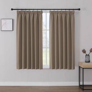 Eryi-Rideau Occultant Et Thermique Isolant Avec Galon Fronceur, Kaki 2 Pièces L117 X H137 Cm, Decoration Pour Fenetre Salon Chambre Et Bruit - Neuf