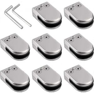 Pince à verre 8 pcs 8-10mm 304 en acier inoxydable pince à verre support plat dos chromig finition - Neuf