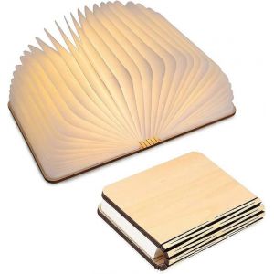 Nouveaux produits en 2023,lampe de livre en bois LED,lampe de livre magnétique pliante,lampe en papier LED rechargeable USB,lumière décorative avec piles 1000mAh - Neuf