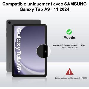 Étui Clavier Pour Samsung Galaxy Tab A9 Plus 11 Pouces 2023, Bluetooth Magnétique Amovible Coque Avec Pavé Tactile, Samsung Tab A9 + Azerty Français Clavier Coque, Violet Clair - Neuf