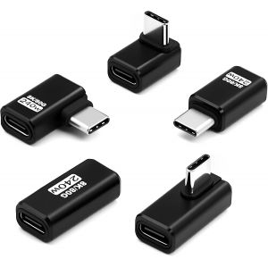 LORANKA-Lot de 5 adaptateurs USB C &agrave; angle droit &agrave; 90 degr&eacute;s, donn&eacute;es 80 Gbit/s, charge 240 W, vid&eacute;o 8K @ 60 Hz - Adaptateur USB-C m&acirc;le vers femelle &agrave; 90 degr&eacute;s pour ordinateur portable, MacBook Pro/ - Neuf