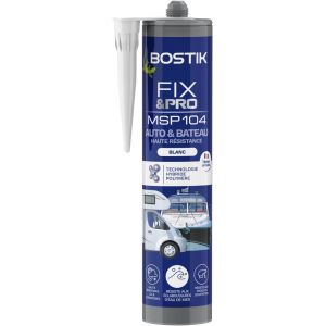 MEVRONISSHOP-FIX&PRO MSP 104 Blanc &iquest; Mastic Colle et Joint Auto, Bateau, Camping Car &iquest; Tous mat&eacute;riaux &iquest; R&eacute;siste aux UV, Intemp&eacute;ries et &agrave; l&iquest;Eau de Mer &iquest; MS Polym&egrave;re &iquest; 290ml - Neuf