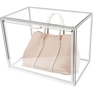 Kgabery-Lot De 1 Boite Rangement Empilables En Acrylique,Boite Acrylique Pour Sac À Main,Vitrine Acrylique Transparente,Vitrine Pour Rangement Sac À Main,Livres,Jouets,Chaussures. - Neuf