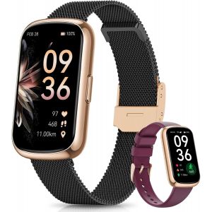 Chenquansarl-Montre Connectée Femme 1.47"", Suivi Sommeil, Cardio, Spo2, 24 Modes Sport, Podomètre, Étanche Ip68, Longue Autonomie, Compatible Android Ios Or Noir - Neuf