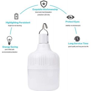 Ensemble D'&eacute;clairage De Camping Led Portable - 2 Ampoules Rechargeables, 5 000 Lumens, Aliment&eacute; Par Usb, Polyvalent Pour Les Tentes, La Randonn&eacute;e Et Les Activit&eacute;s De Plein Air - Neuf