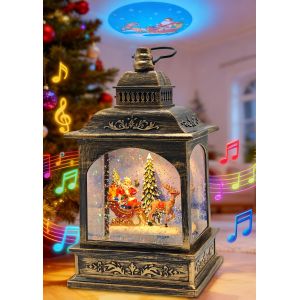 Boules &Agrave; Neige Musicales De No&euml;l,Lampe &Agrave; Eau De Aliment&eacute;e Par Piles Usb Et 3Aa Avec Projecteur,8Chansons,Fonction Led Et Minuterie,D&eacute;corations De Vintage Cadeaux De D&eacute;coration Sc&egrave;ne Du P&egrave;re No&euml;l - Neuf