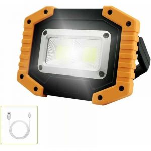 (1 Pièce) Projecteur Led Rechargeable 30w Projecteur Chantier Lumière De Travail Avec 2x Cob Portable Projecteur Led Usb Pour Camping,3 Modes - Neuf