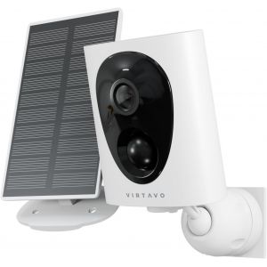 KALANKA-Cam&eacute;ra de Surveillance WiFi Ext&eacute;rieure sans Fil, Solaire Ext&eacute;rieur 2K, D&eacute;tecteur de Mouvement PIR, Alarme Maison, Vision Nocturne Couleur, &Eacute;tanche, Carte SD/Cloud - Neuf