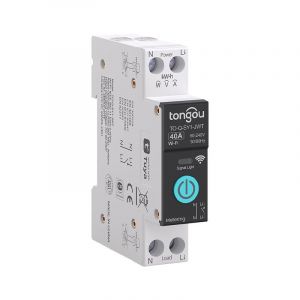 CHECARZHN--NO1-40A Diy Interrupteur Intelligent Compatible Avec Alexa, Google Assistant, Tuya/Smart Life App Contrôle À Distance, Rail Din Commutateur Wifi Avec Mesure, Commande Vocale Et Fonction De - Neuf