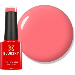 Vernis &Agrave; Ongles Gel Bluesky, Corail N&eacute;on Rose - A074, Brillant, Durable, R&eacute;sistant Aux Puces, 5 Ml (N&eacute;cessite Du S&eacute;chage Sous Lampe Led Uv) - Neuf