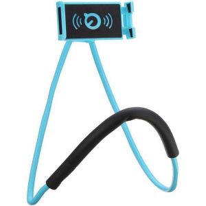 Support Telephone,360° Rotatif Support Autour Cou Flexible Mobile Phone Holder Stand Lazy Bracket Pour Lit Multifonction Support Smartphone Bureau Réglable Support (Bleu) - Neuf