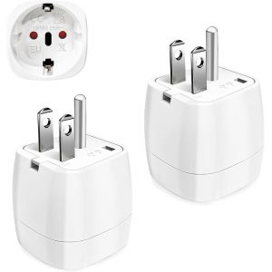 ERYI-2 Pièces Adaptateur Prise Usa, Adaptateur Usa, Adaptateur Voyage, Adaptateur Prise France Vers Usa, Fr 2 Broches Vers Us 3 Broches Adaptateur Prise Canada Mexique Thaïlande - Neuf