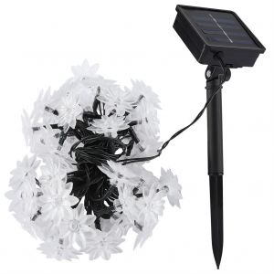 Hjlian Guirlande Lumineuse Solaire De 5 M, 50 Led, Luminaire Decoratif D'exterieur, Etanche (Lotus) - Neuf