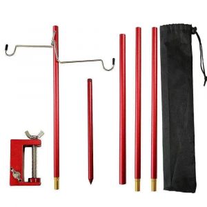 Westtune-Support De Lanterne De Camping En Alliage D'aluminium,Poignées Amovibles,Poteau De Lampe Portable,Support De Lumière Extérieur,Cintre De Lampe Pliant,4 Sections.4-Section Red. - Neuf