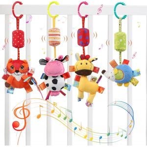 B&eacute;b&eacute; Jouets De Poussettes, Jouets Pour B&eacute;b&eacute;s Pour 0, 3, 6, 9, 12 Mois, Hochets Pour B&eacute;b&eacute;s Avec De Dentition, Poussette Peluche Pour D&eacute;veloppement Pr&eacute;coce, Cadeaux De Naissance - Neuf
