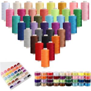 Chenquansarl-400 Yards 36 Couleurs Fil Couture Machine A Coudre,Fil Solide Couture,Bobine Fils Coutures Diy,Fils À Broder Point De Croix,Assortiment De Files Pour Coutures A La Main,Fournitures De Co - Neuf