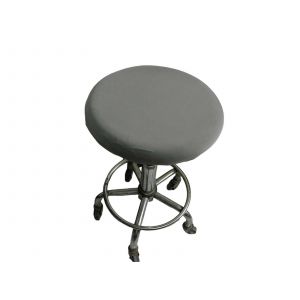 Housse de coussin extensible ronde pour tabouret de bar, 40 x 10 cm, grise - Lot de 4 - Neuf