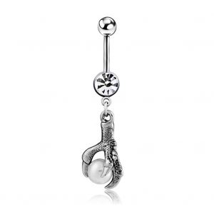 Piercing De Nombril Hypoallergenique En Forme De Griffe D'aigle Avec Perles Tendance - Neuf