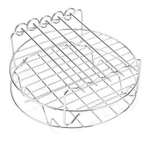Friteuse à air,grille en acier inoxydable,grille de gril,plateau et grille à vapeur - Neuf