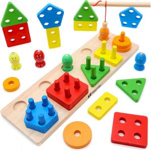 ChenQuanSarl-Montessori Jouet À Partir De 1 An Jeu De Pêche Magnétique ¿ Jouet À Partir De 1, 2, 3, 4 Ans, Bébé En Bois, Jouet En Bois Pour Fille Et Garçon - Neuf