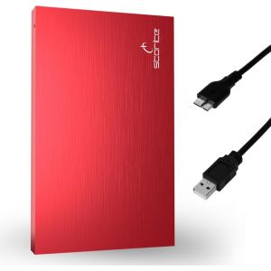 SJZG-Disque Dur Externe Portable Ultra Fin 2,5"" 320Go Avec Usb 3.0, Transfert De Données Rapide, Compatible Avec Ordinateur Portable, Pc, Mac, Windows, Console De Jeu ¿ Rouge - Neuf