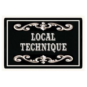 Plaque de porte en m&eacute;tal local technique - Neuf