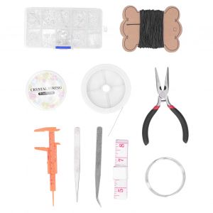 Kit D'outils De Fabrication De Bijoux, Boucles D'oreilles, Bricolage, Fermoir Mousqueton, Pince A Epiler, Ensemble D'accessoires De Reparation, Argent - Neuf