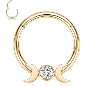 Kal-Boucles D'oreilles 16 G En Acier Inoxydable Pour Septum, Daith, Rook, Tragus, Hélix, Cartilage, Lobe Septum, Bijoux Serpent, Pyramide, Flèche, Étoile, Anneau Segmenté À Charnière - Neuf