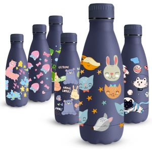Gourde Isotherme Enfant, 350mlgourde Inox Isotherme, Impression 3d Gourde Isotherme Petite, Gourde , Sans-Bpa, Etanche Bouteille Appropri&eacute; & Enfant, Sport, &Eacute;cole, Ext&eacute;rieur - Neuf