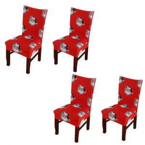 Lot De 4 Housses De Chaise De No&euml;l Extensibles Et Amovibles, Compatibles Avec La Plupart Des Chaises, 6 Mod&egrave;les, Prot&egrave;gent Des Taches Et De L'usure. - Neuf