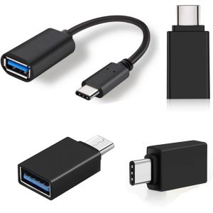 Adaptateur USB C vers USB 3.0[4 Pi&egrave;ces], Adaptateur C&acirc;ble USB OTG Type C M&acirc;le vers USB A Femelle, C&acirc;ble OTG USB Type C M&acirc;le vers USB 3.0, pour Samsung S8/S9/S10, MacBook Pro, Huawei - Neuf